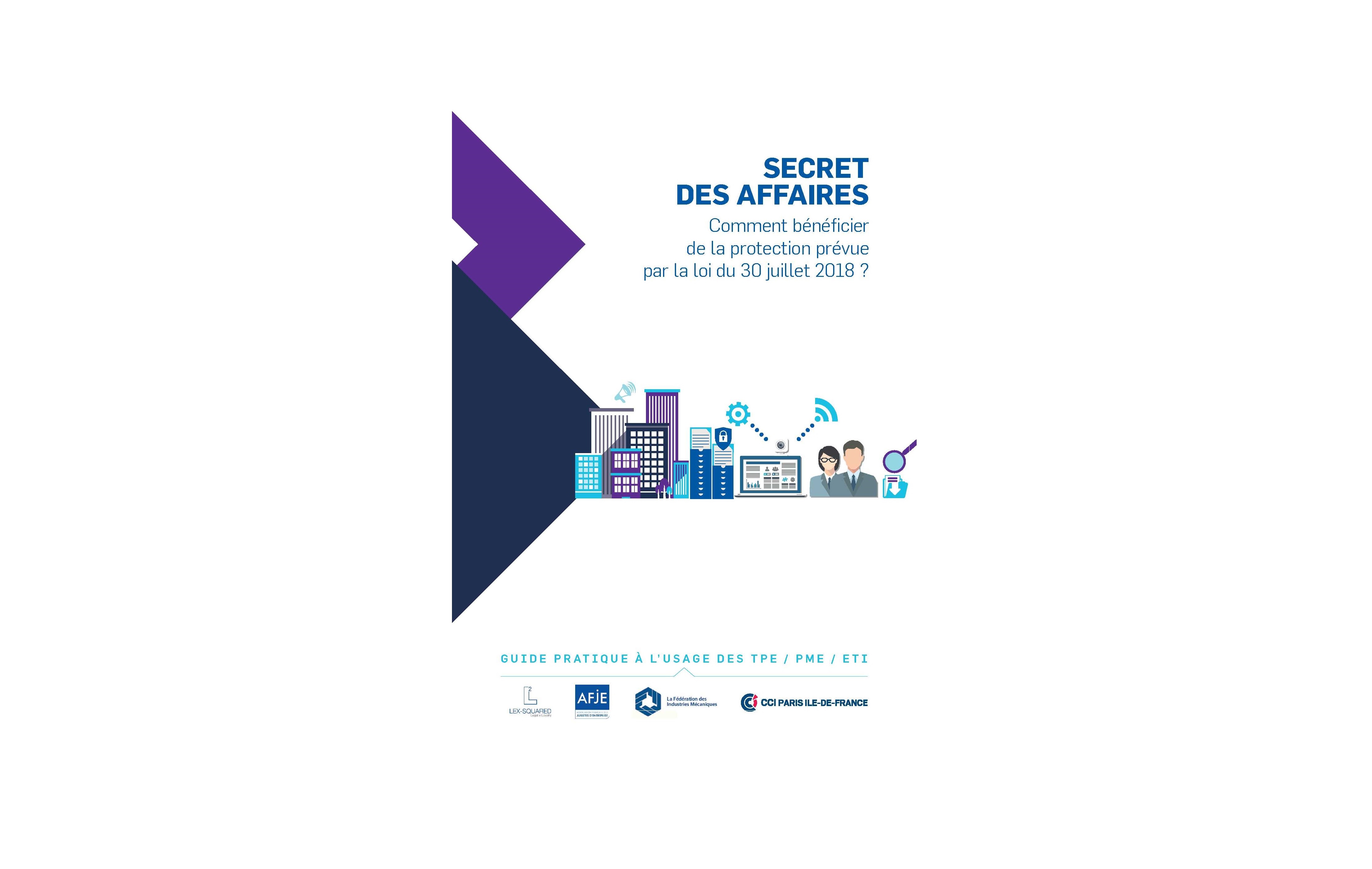 Parution d’un guide pratique « Secret des Affaires » à l'usage des TPE/PME/ETI - Image de couverture